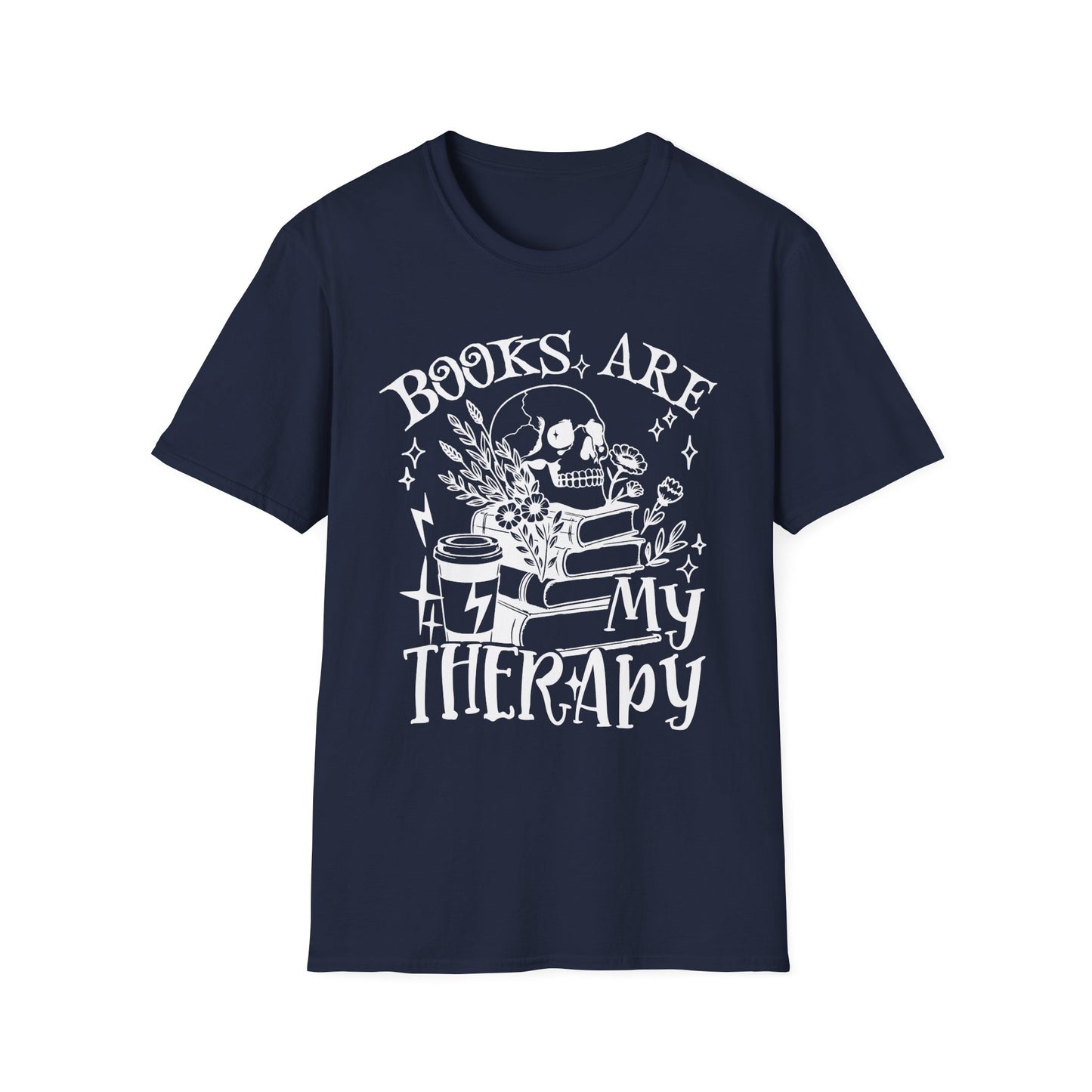 Books Are My Therapy Adult Tee