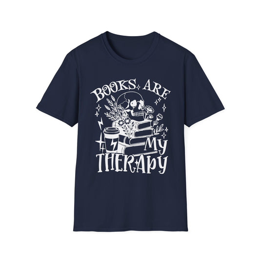 Books Are My Therapy Adult Tee