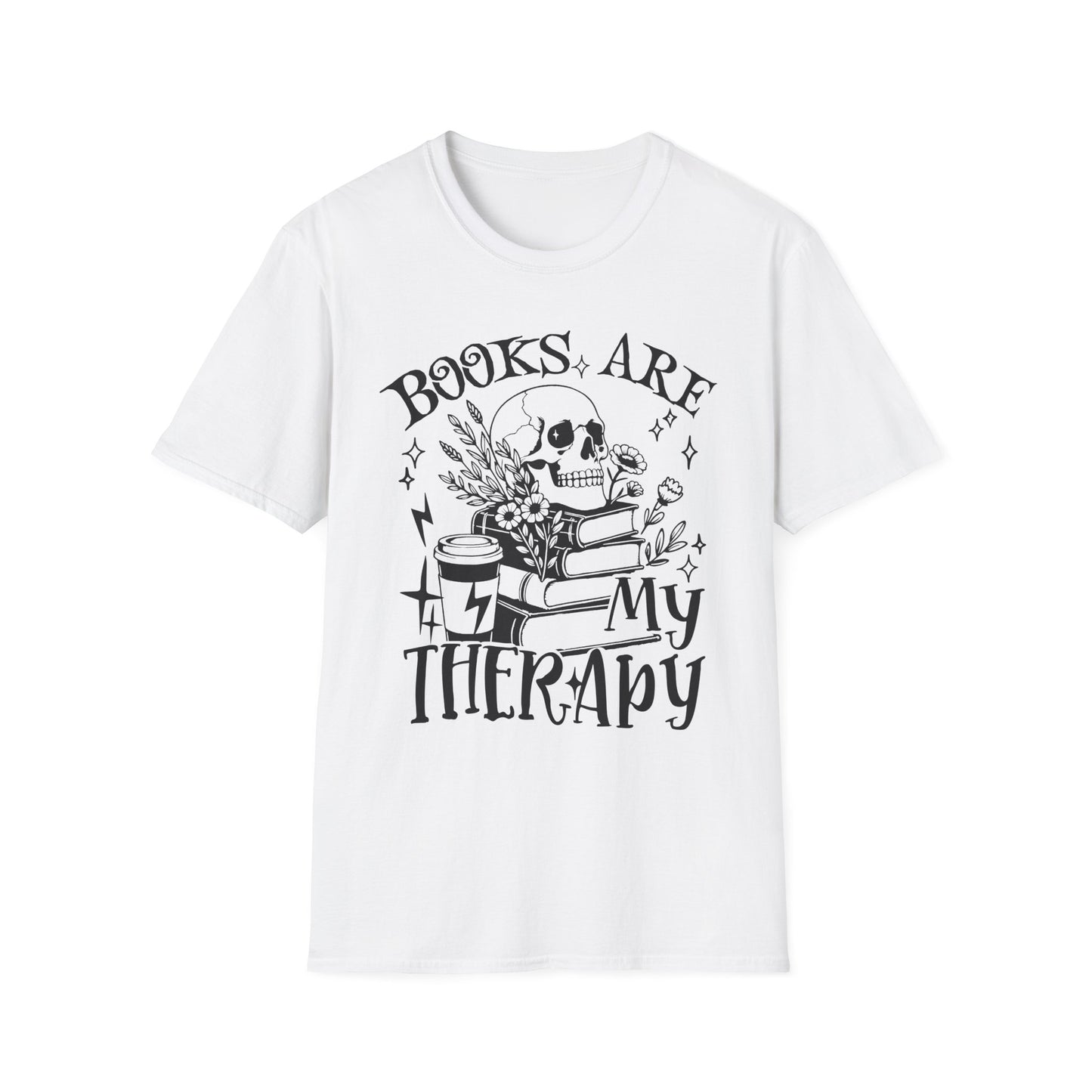 Books Are My Therapy Adult Tee