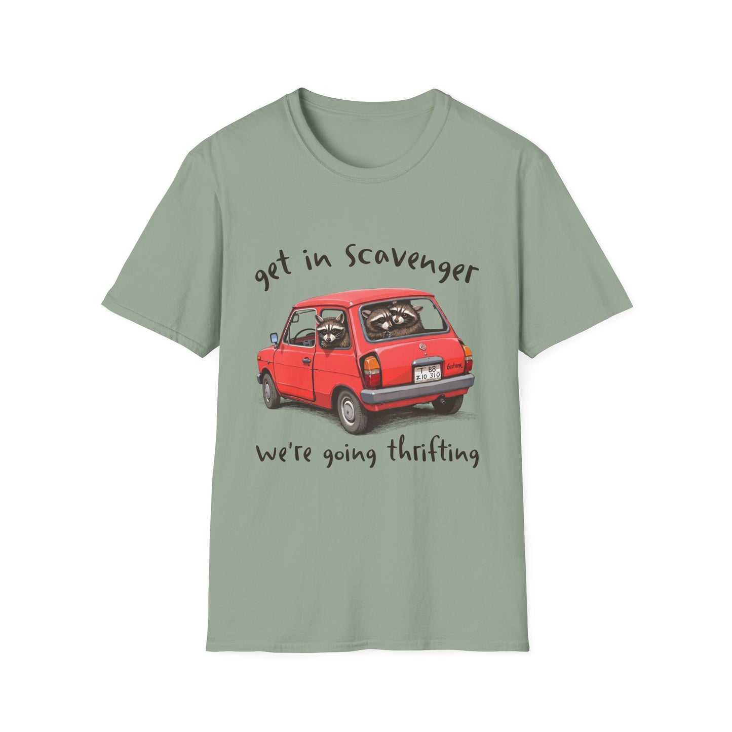 Racoons Get In Scavenger, We're Going Thrifting Adult Tee