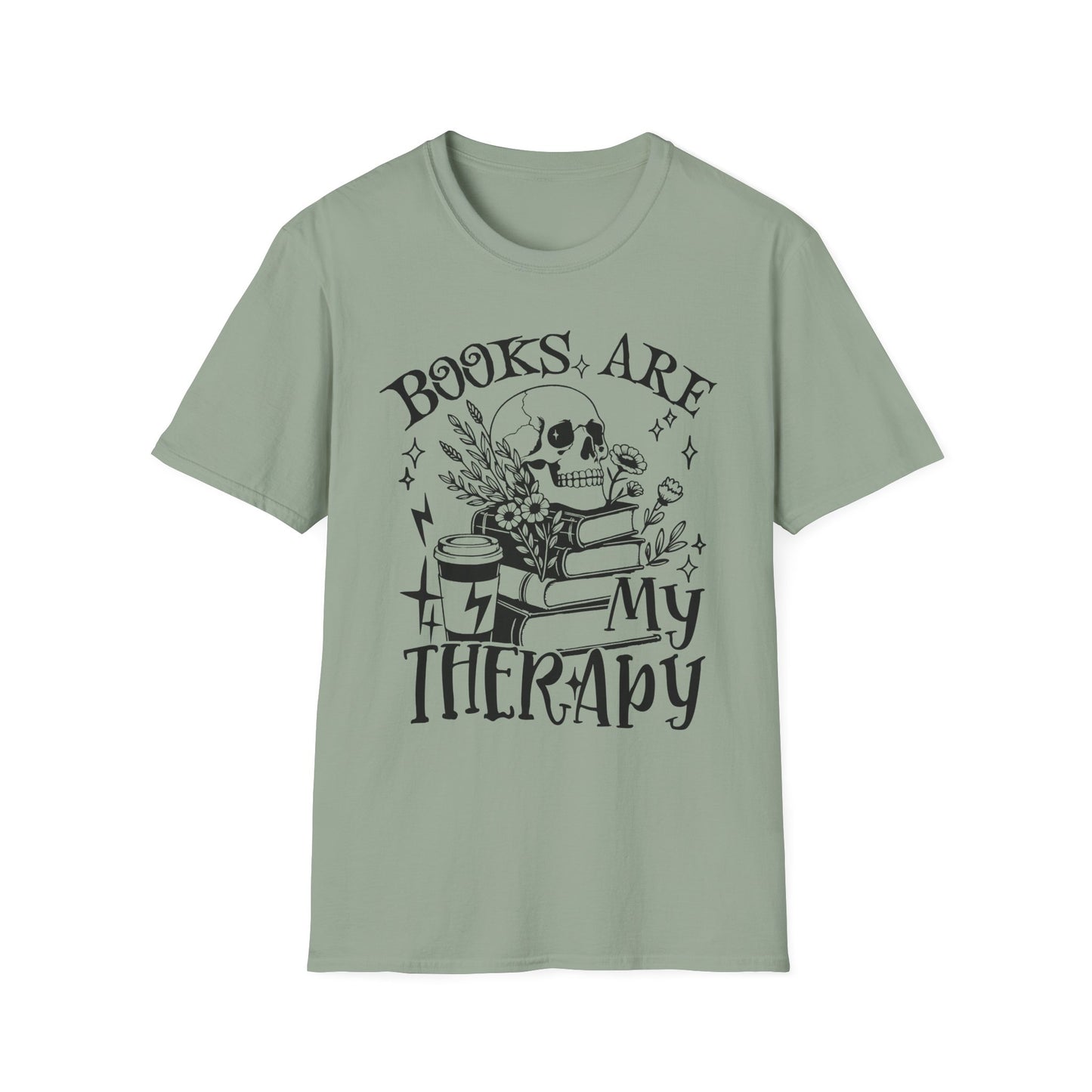 Books Are My Therapy Adult Tee
