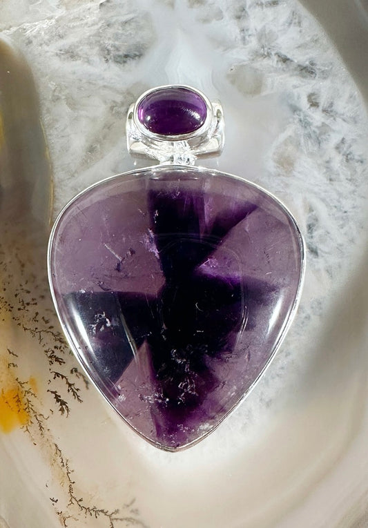 Trapiche Amethyst Sterling Silver Pendant