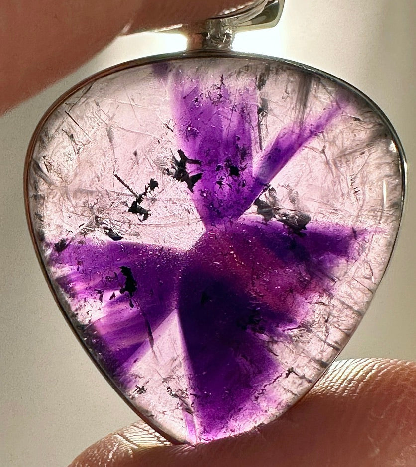 Trapiche Amethyst Sterling Silver Pendant