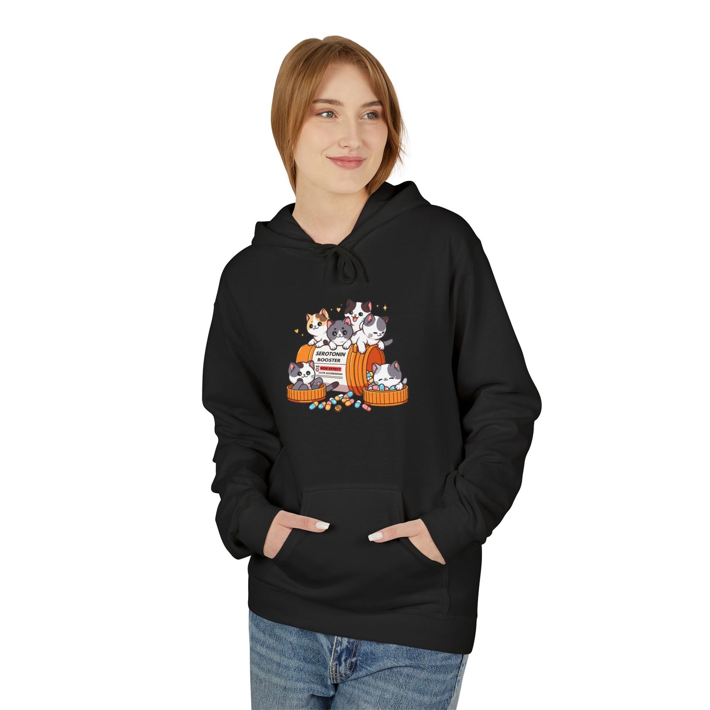 Kawaii Cats = Serotonin Adult Hoodie